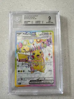 Pokemon TCG Surging Sparks Pikachu EX Card 219/191 BGS 9 Mint - Image 1