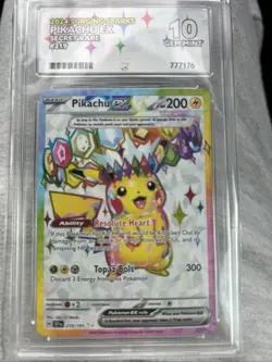 Pokemon TCG Surging Sparks Pikachu EX 219/191 Gem Mint Ace 10 Perfect Sub Grades - Image 1