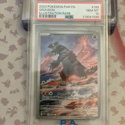 2023 POKEMON PAR EN-PARADOX RIFT ILLUSTRATION RARE #199 GROUDON PSA 10 - Image 1