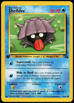 Shellder 54/62 Common Fossil 1st Edition Pokemon Card - Image 1