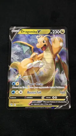 Pokemon TCG Dragonite V 049/078 Pokemon GO Ultra Rare Holo Eng - Image 1