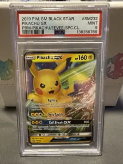 2019 POKEMON SM BLACK STAR PROMO #SM232 PIKACHU GX PSA 9 - Image 1