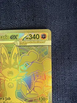 Mega Lucario ex 188/132 Pokemon TCG 2025 Mega Evolution Gold Hyper Rare NM - Image 3