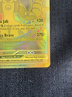 Mega Lucario ex 188/132 Pokemon TCG 2025 Mega Evolution Gold Hyper Rare NM - Image 4