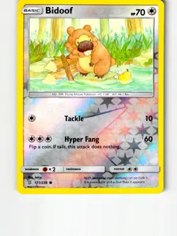 Bidoof 171/236 Common Unified Minds Pokemon Reverse Holo Lightly Played - Image 1