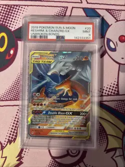 Reshiram & Charizard Gx 20/214 Unbroken Bonds Pokemon PSA 9 - Image 1