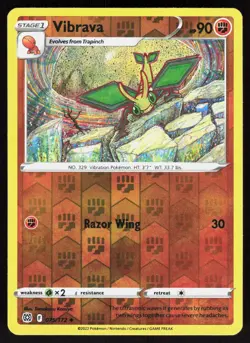 Vibrava 075/172 Uncommon Brilliant Stars Pokemon Reverse Holo Near Mint - Image 1