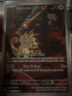 Pokemon TCG Team Rockets Meowth Card 203/182 Destined Rivals - Image 1