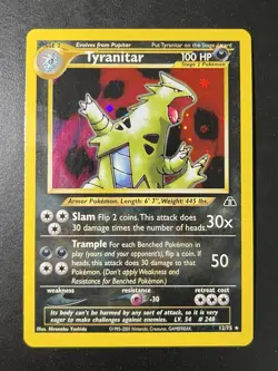 Pokemon TCG Tyranitar Neo Discovery Holo Card 12/75 - Image 1