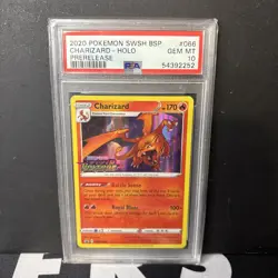 Pokemon Vivid Voltage Charizard Holo Prerelease Black Star Promo SWSH066 PSA 10 - Image 1