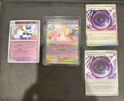 Pokemon TCG 2022 4-Card Lot Meowstic, Mega Clefable, Telepathic Energy - Image 1