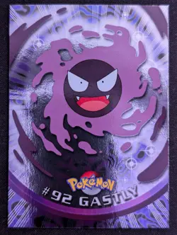 NM! HOLO FOIL Gastly #92 Topps Blue Label TV Animation Edition POKEMON Series 2 - Image 1