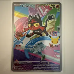 3 Card MEP Pokemon Set, Cards 43-45 Rowlet Popplio And Litten First Partners - Image 3
