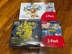 Pokemon Prismatic Evolutions & Surging Sparks Etb Costco Bundle - Image 1