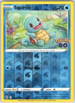 Squirtle 015/078 Common Pokemon GO Pokemon Reverse Holo NM - Image 1