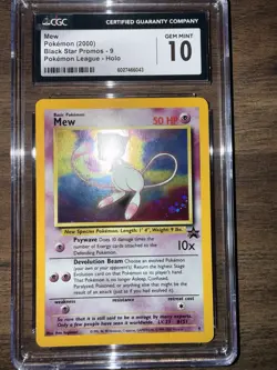 Mew Holo Foil Black Star Promo #9 GEM MINT CGC 10 Vintage WOTC Pokemon - Image 1