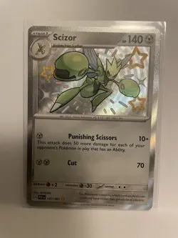 Pokemon TCG Scizor 191/091 Scarlet Violet Paldean Fates Baby Shiny Rare Card - Image 1
