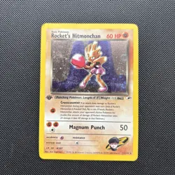 Pokemon Card 1st Edition Gym Heroes Set Holo Rocket's Hitmonchan 11/132 WOTC - Image 1