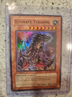 YuGiOh TCG Ultimate Tyranno POTD-EN020 1st Edition Super Rare - Image 1
