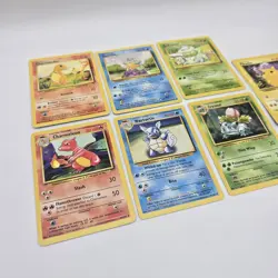 1999 Pokemon Base Set Bulbasaur, Squirtle, Charmander, Pikachu (Lot Of 7 Cards - Image 2