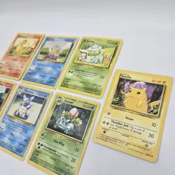 1999 Pokemon Base Set Bulbasaur, Squirtle, Charmander, Pikachu (Lot Of 7 Cards - Image 5