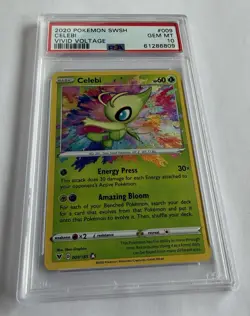 2020 POKEMON SWORD & SHIELD VIVID VOLTAGE #009 CELEBI PSA 10 - Image 2