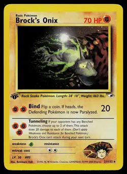 Pokemon Card - Brock's Onix Gym Heroes 21/132 Rare 1st Edition - Image 1