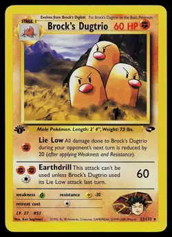 Pokemon Card - Brock's Dugtrio Gym Challenge 22/132 1st Edition Rare - Image 1