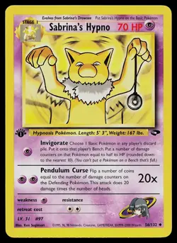 Pokemon Card - Sabrina's Hypno Gym Challenge 56/132 Uncommon 1st Edition - Image 1