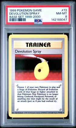 PSA 8 Devolution Spray 72/102 Base Set Pokemon Card WOTC 1999-2000 4th Print - Image 1