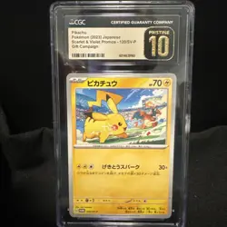 CGC Pristine 10 Pokemon Japanese Pikachu 120/SV-P 2023 Scarlet & Violet Promos G - Image 1