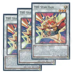 Yugioh - THE Star Ham x 3 - 1st Edition NM - Plus Free Holo Card - Image 1