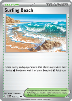Surfing Beach - 129/132 - Uncommon - Mega Evolution - Reverse Holo - NM/M - MEG - Image 3