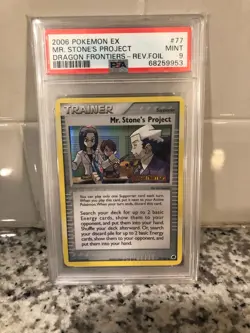 2006 Pokemon EX Dragon Frontiers Mr. Stone's Project Reverse Holo 77 PSA 9 Mint - Image 3