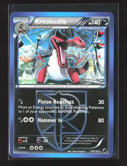 Pokemon Plasma Freeze #70/116 Rare Krookodile (Team Plasma) - Image 1