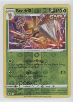 Beedrill Reverse Foil Pokemon Sword & Shield Chilling Reign #003 - Image 1