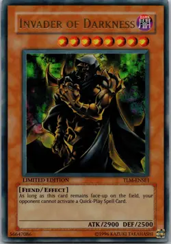 Yugioh Invader of Darkness TLM-ENSE1 Limited Edition Ultra Rare NM - Image 1