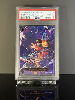 ✅PSA 10 Monkey D. Luffy (SP Alt Art) OP13 OP09-119 EN One Piece B20 - Image 1
