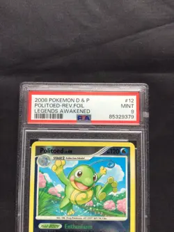 Pokemon Cards: Legends Awakened Reverse Holo: Politoed 12/146 PSA 9 - Image 3