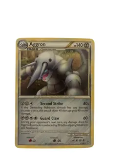 Pokemon TCG Aggron Card 1/102 Rare Holo HGSS Triumphant - Image 1