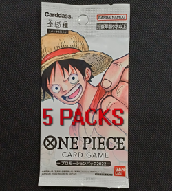 One Piece TCG Japanese Promotion Pack 2022 Bandai sealed 5 pack 5 cards - Image 1