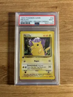 German Base Set Pikachu 58/102 PSA 9 MINT Pokemon Card (Mislabel Error) - Image 1