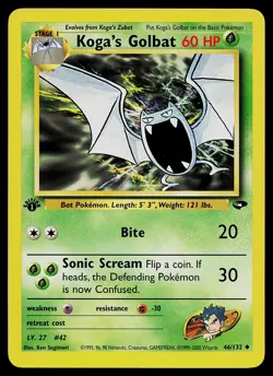Pokemon Card - Koga's Golbat 1st Edition Gym Challenge 46/132 Uncommon - Image 1