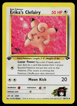 Pokemon Card - Erika's Clefairy Gym Challenge 40/132 Uncommon 1st Edition - Image 1