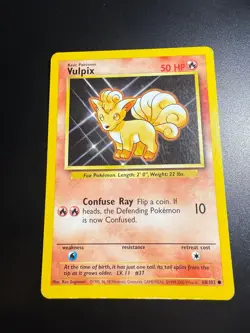 VULPIX 68/102 COMMON BASE SET UNLIMITED POKEMON HEAVILY PLAYED - Image 1