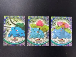 Bulbasaur #01 Ivysaur #02 Venusaur #03 1999 Topps TV Series 1 Blue Label Pokemon - Image 1