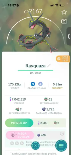 Pokemon Go Shiny Legendary Rayquaza - Image 1