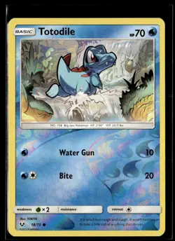 2017 Sun & Moon - Shining Legends - Reverse Holo Totodile Basic/Common #18 - Image 1