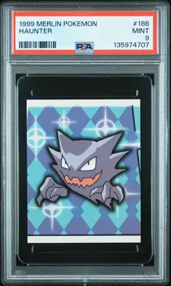 1999 MERLIN POKEMON #186 HAUNTER PSA 9 - Image 1