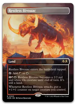 Restless Bivouac (Borderless) #303 (NM) Wilds of Eldraine WOE Magic MTG - Image 1